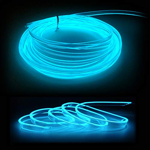 El Wire Ice Blue Interior Car LED Strip Lights (Ice Blue / 2 M)