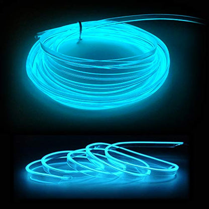El Wire Ice Blue Interior Car LED Strip Lights (Ice Blue / 2 M)