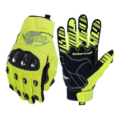 SPS 2 Plus Unisex Touchscreen Road Racing Motorcycle MTB Sports Gloves Also fit BMX MX ATV Mountain Bike Bicycle Cycling Off (Yellow Sps-2 Plus / L Youth)