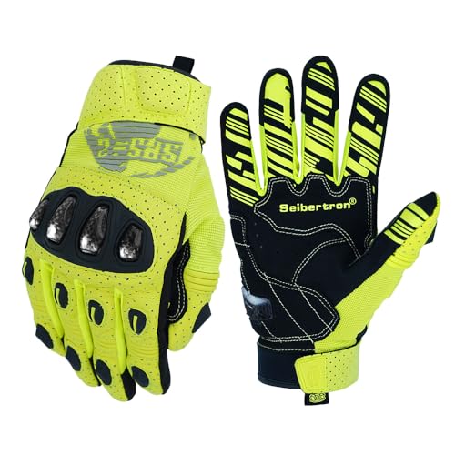 SPS 2 Plus Unisex Touchscreen Road Racing Motorcycle MTB Sports Gloves Also fit BMX MX ATV Mountain Bike Bicycle Cycling Off (Yellow Sps-2 Plus / L Youth)
