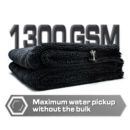 Microfiber Car Drying Towel 24"x36" (Charcoal Grey / 24"x36" Double sided)