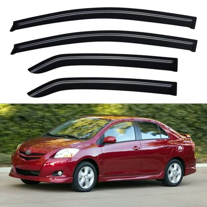 Window Visors Rain Guards for 2007 (2007-2013 Toyota Yaris Sedan)