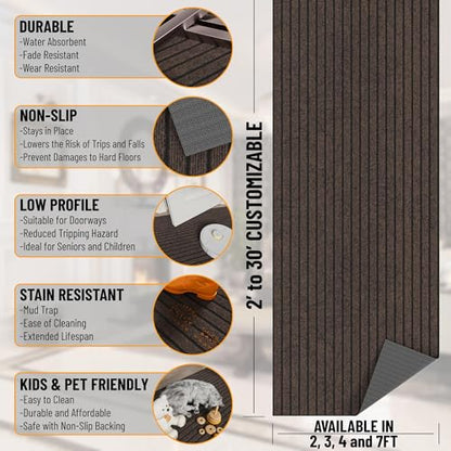3x47 Hallway Runner Rug (Brown / 2'7" x 47' (Runner))