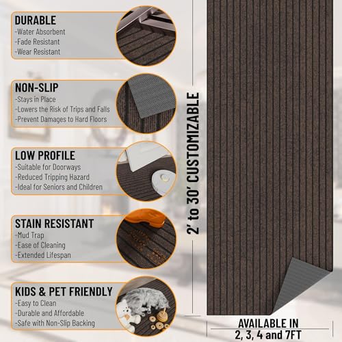 3x19 Hallway Runner Rug (Brown / 2'7" x 19' (Runner))