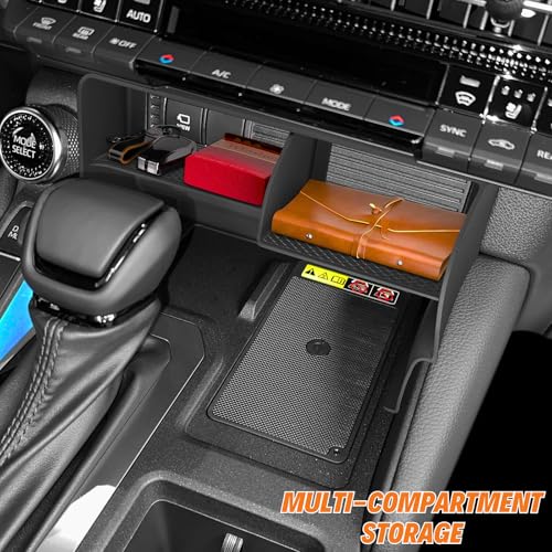2Pcs Center Console Organizer for 2024 (Wireless Charging Mat & Organizer Divider)