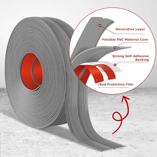 Wall Corner Protector Peel and Stick Corner Trim Molding (0.8 In x 10 Ft / Light Gray Wood)