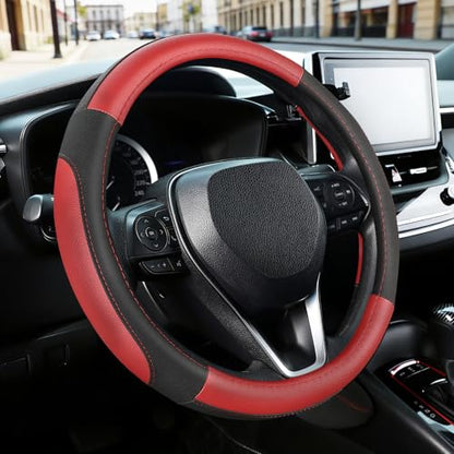 Steering Wheel Cover 14.5 (Standard size[14 1/2''-15''] / Black and Red)