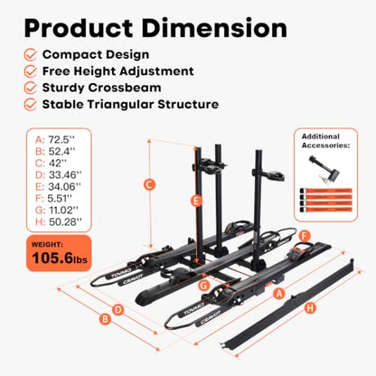 CyberRack S3 Ebike Rack 300lbs Capacity for 3 Ebikes (S3-300lbs)