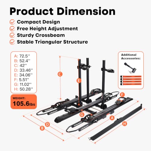 CyberRack S3 Ebike Rack 300lbs Capacity for 3 Ebikes (S3-300lbs)