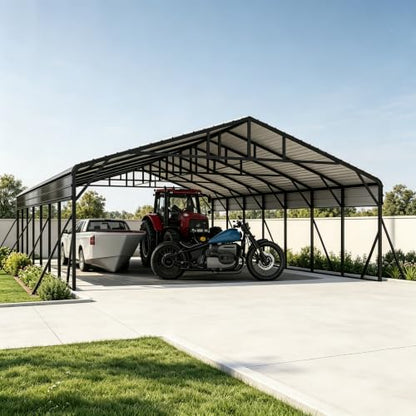 20' x 40' Heavy Duty Metal Carport with Galvanized Steel Roof (20x40FT)