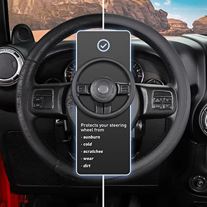 Breathable Car Steering Wheel Cover Large Size 15.5 (Large size[15 1/2''-16''] / Breathable Pores)