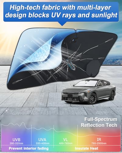 for 2026 Kia K4 Car Windshield Sun Shade Umbrella (2025 2026 K4)