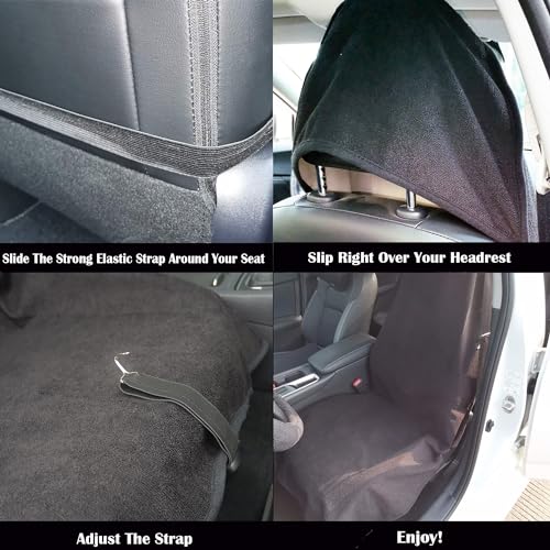Car Seat Cover Protector Front Seats (1Pcs Front Seat Towel / Black)