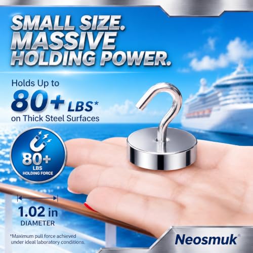 Magnetic Hooks Steel Tube Design for Cruise (Silver / 80lb Magnetic Hooks)