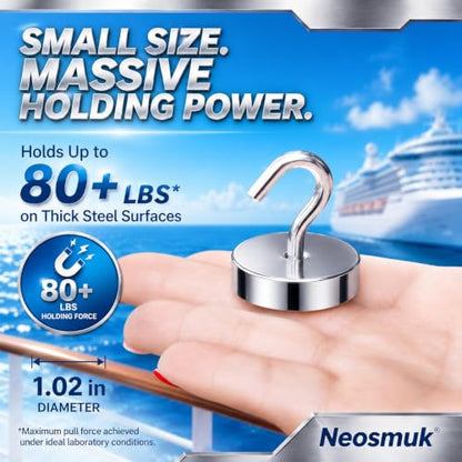 Magnetic Hooks Steel Tube Design for Cruise (Silver / 80lb Magnetic Hooks)