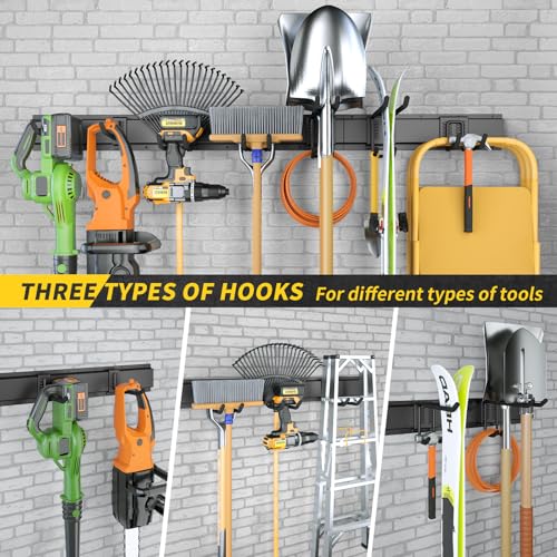 64 Inches Garage Storage (64" Alloy Steel with 4 Panels & 10 Hooks)
