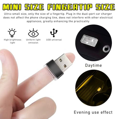 4 PCS USB LED Car Interior Atmosphere Lamp (Yellow)