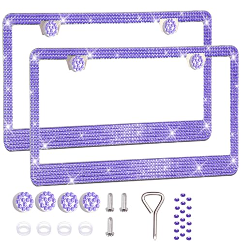 2 Pack License Plate Frames for Women (Purple (2PCS))