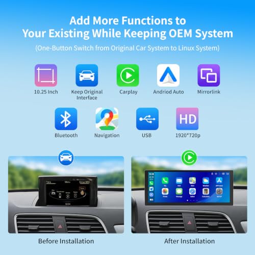 10.25 Inch Wireless Android Auto for Audi Q3 3GMMI
