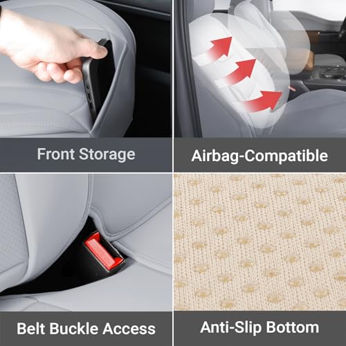 Premium Custom Fit Truck Car Seat Covers Full Set Seat Waterproof (X60 (See Vehicle Size Chart) / Full Set - Gray)