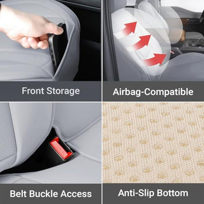 Premium Custom Fit Truck Car Seat Covers Full Set Seat Waterproof (X60 (See Vehicle Size Chart) / Full Set - Gray)