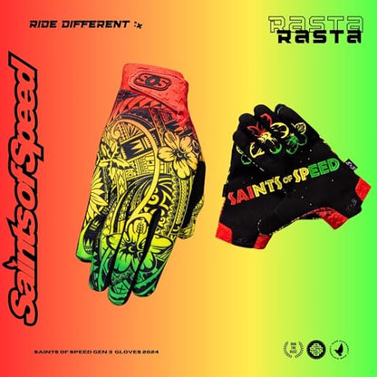 Rasta Trail Dirt Bike Gloves (Large)