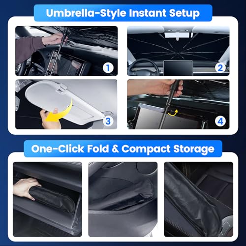 Windshield Sun Shade Umbrella for Toyota 4Runner 2010 (For Toyota 4Runner 2010-2025-ICY)