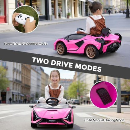 Licensed Lamborghini SIAN Kids 12V Electric Car w (Pink)