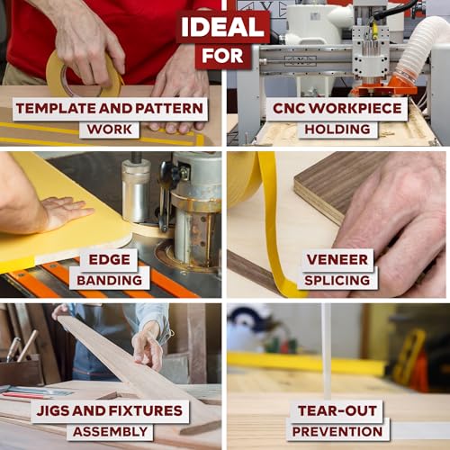 Bulk Double Sided Woodworking Tape 1 (1 Inch x 36 Yards ( 24 Pack))