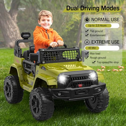 12V Kids Electric Ride On Truck Car w (Green)