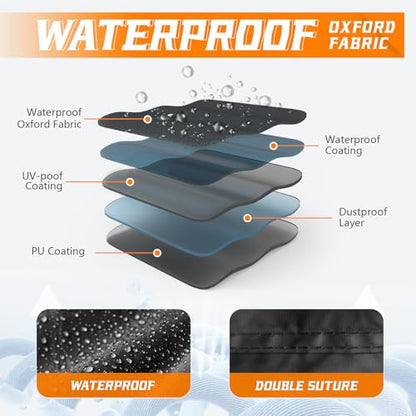 Motorcycle Cover Waterproof for Touring Models (XXL-104 inch / Silver)