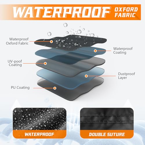 Motorcycle Cover Waterproof Universal Outdoor Storage Cover (XXXL-116 inch / Silver)