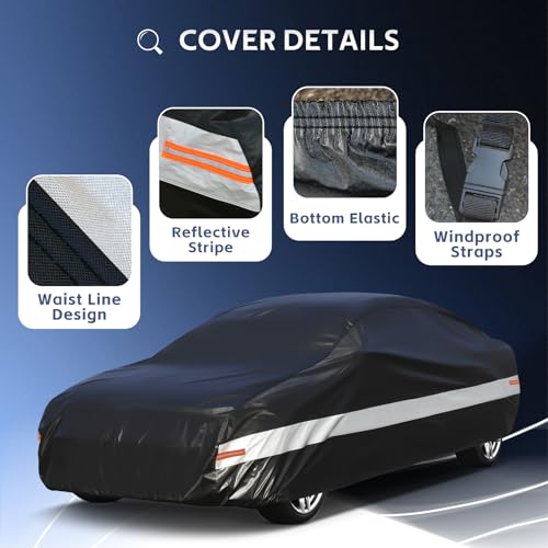 10 Layers Car Cover Custom Fit for Chevy Camaro (Black Gray / Custom Fit for Chevrolet Camaro)