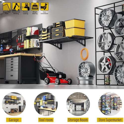 1.64x4ft Adjustable Rail Wall Garage Storage Shelf (1.64x4ft-1pack)