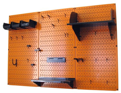 4 ft Metal Pegboard Standard Tool Storage Kit with Orange Toolboard and Black Accessories (Orange)