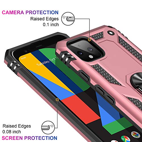 for Google Pixel 4 Case with Screen Protector (Rose Gold / Google Pixel 4)