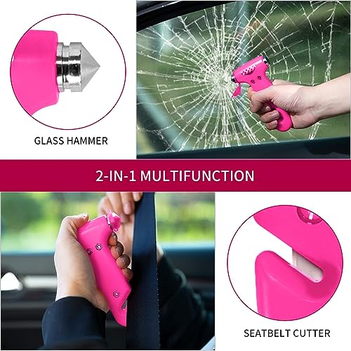 Car Window Breaker Seatbelt Cutter and Emergency Glass Breaker (Pink)