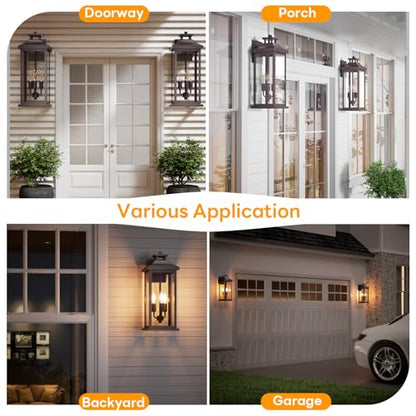 20" Oil Rubbed Bronze Outdoor Light Fixtures for House 2 Pack (Bronze / 2-Pack/No Sensor)