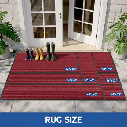 Front Door Mat (3' x 5' (Rectangular) / Red-stripe)