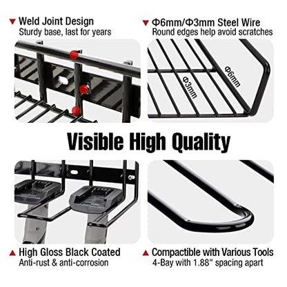 Wall Mounted Power Tool Organizer Holder (Drill Rack & Tool Shelf)