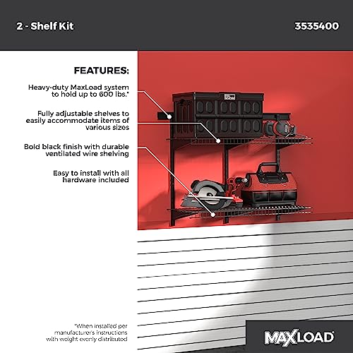 Heavy Duty Wall Shelf Kit for Garage (2 shelves)
