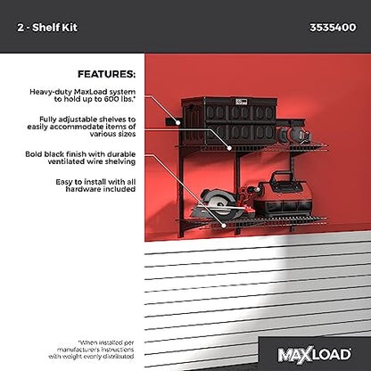 Heavy Duty Wall Shelf Kit for Garage (2 shelves)