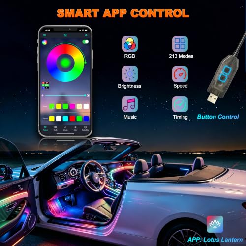 Interior Car LED Strip Lights (2 Pieces)