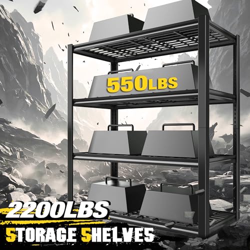 40" W Heavy Duty Garage Shelving Unit Load 2200Lbs (40"W x 19.7"D x 59.9"H)
