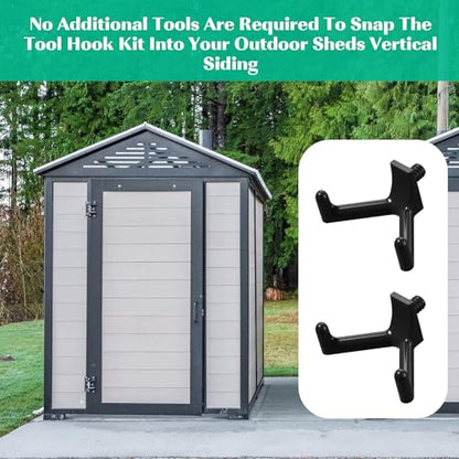 8 Pcs Shed Storage Tool Hooks Accessories Compatible with Suncast (V Shaped)