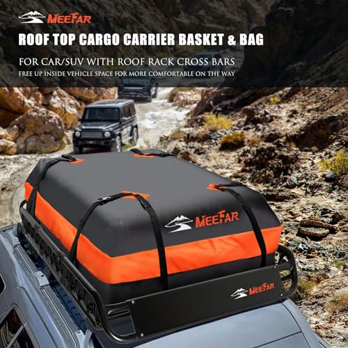 Roof Rack Rooftop Cargo Carrier Basket 51"*36"*5"+Waterproof Bag 15 Cu.Ft (51"*36"*5")