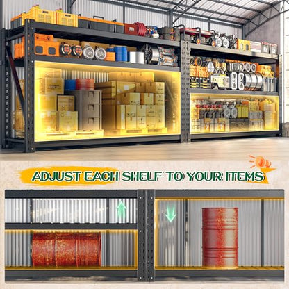 77.2" W Garage Shelving Heavy Duty (77.2"W x 23.7"D x 66.2"H, 3-Tier)