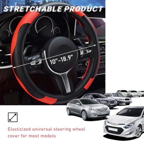 Car Steering Wheel Cover (Black+Red)