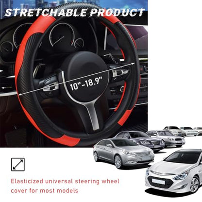 Car Steering Wheel Cover (Black+Red)