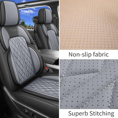 Car Seat Cover Custom Fit for Dodge Ram 1500 2500 3500 2002 (Black & Grey / Full Set (Flat Rear))